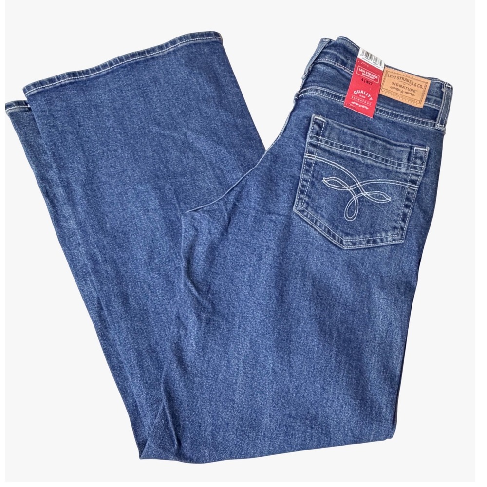 Levi Strauss Signature Relaxed Boot Jeans‎ 4 W27 Blue Mid Rise Comfort Stretch